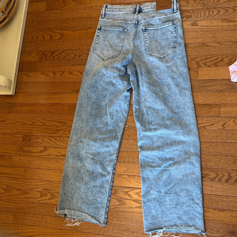 Hidden jeans - high rise wide leg raw hem super stretchy size 29 new without tag - Picture 6 of 9